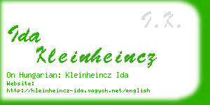 ida kleinheincz business card